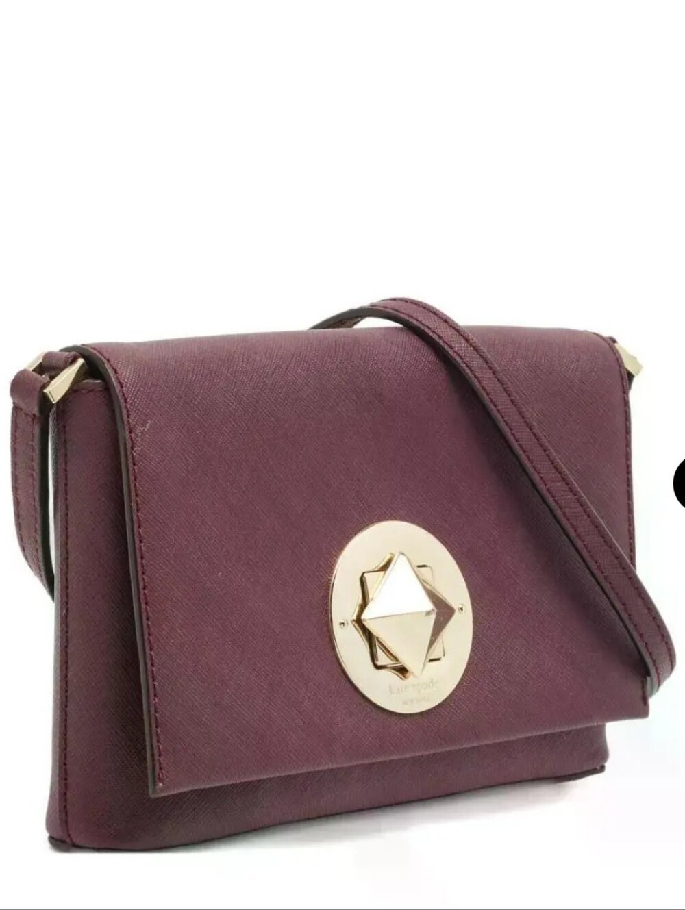 Kate Spade Newbury Lane Sally Saffiano Leather Crossbody Small Purse In Burgundy